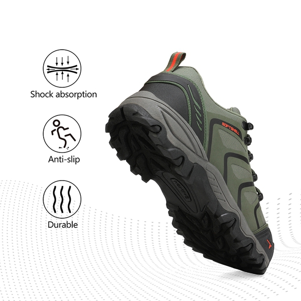 [Armadillo Series] Unisex Wide Toe Waterproof Hiking Shoes【Wide Fit】 - ARMY-GREEN-BLACK-ORANGE - 1