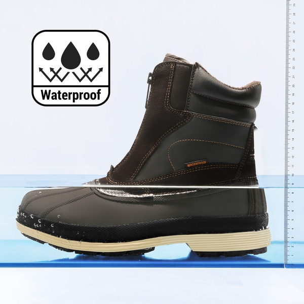 Men's Insulated Waterproof Winter Boots 【Wide Fit】 - BROWN-BLACK - 2