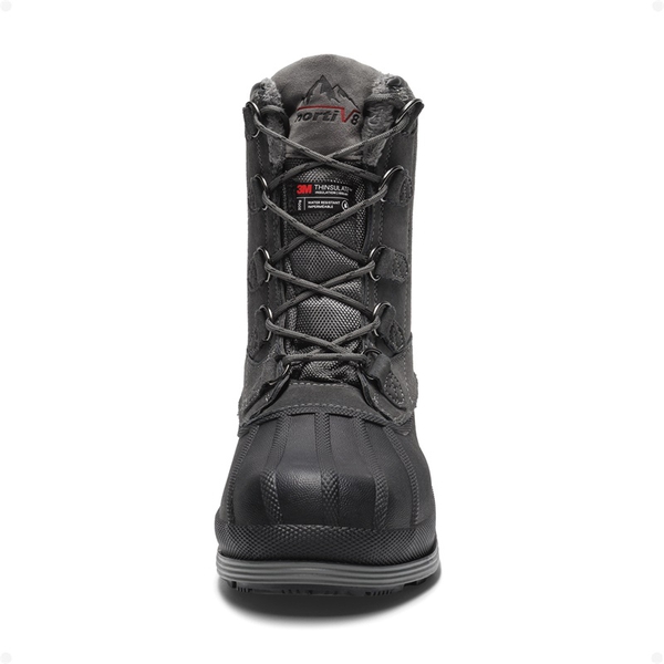 Men's Suede Waterproof Snow Boots【Wide Fit】 - GREY-BLACK - 3