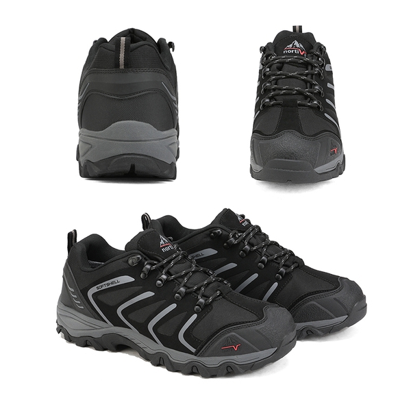 [Armadillo Series] Unisex Wide Toe Waterproof Hiking Shoes【Wide Fit】 - BLACK-DARK-GREY - 2