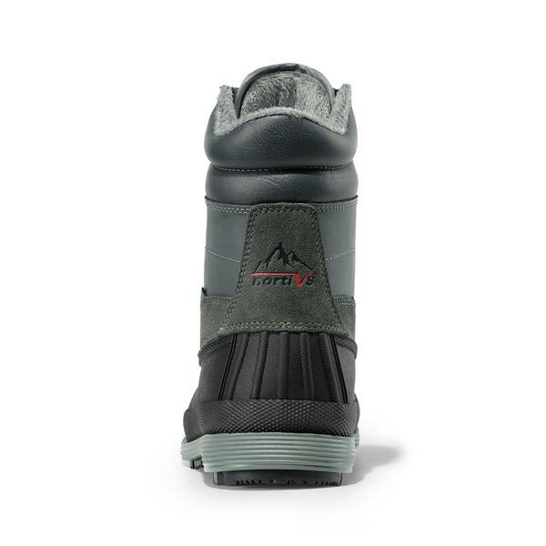 Men's Insulated Waterproof Winter Boots 【Wide Fit】 - GREY-BLACK - 5