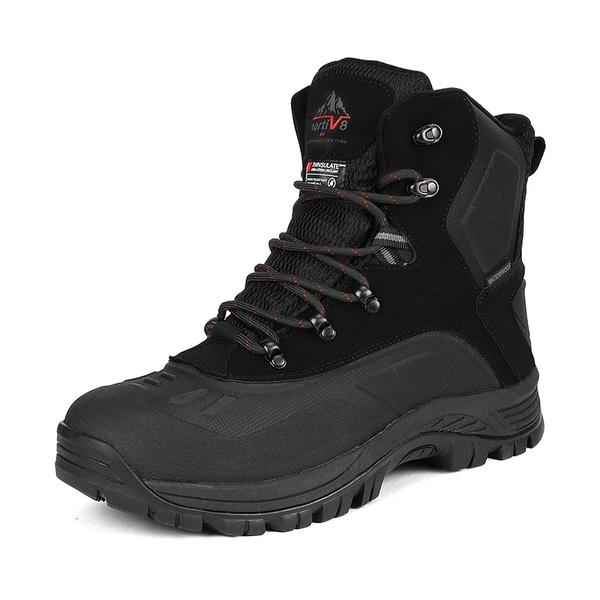 Men's Slip-Resistant Waterproof Snow Boots【Wide Fit】 - BLACK -  0