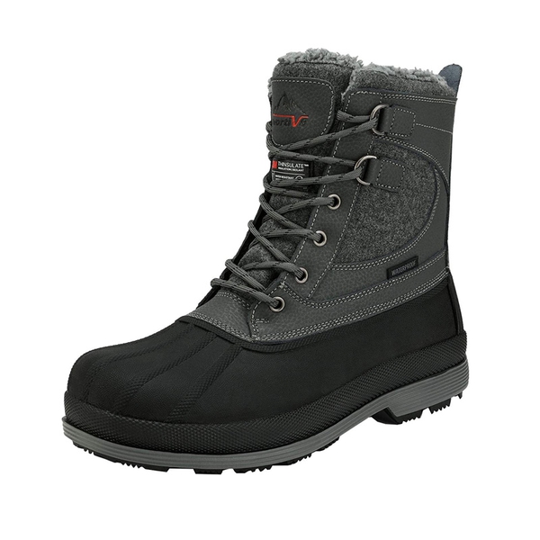 Men's Waterproof Insulated Snow Boots【Wide Fit】 - GREY-BLACK -  0