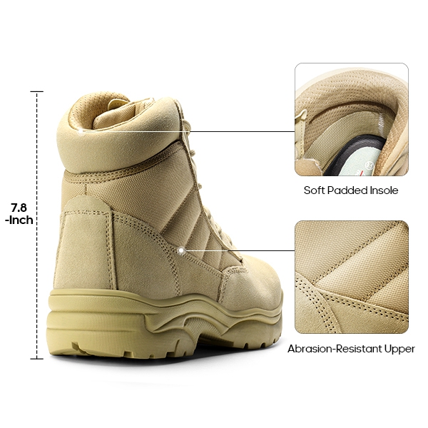 Men's Ankle-High Tactical Work Boots - SAND - 1