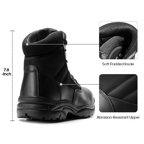 Men's Ankle-High Tactical Work Boots - BLACK - 1