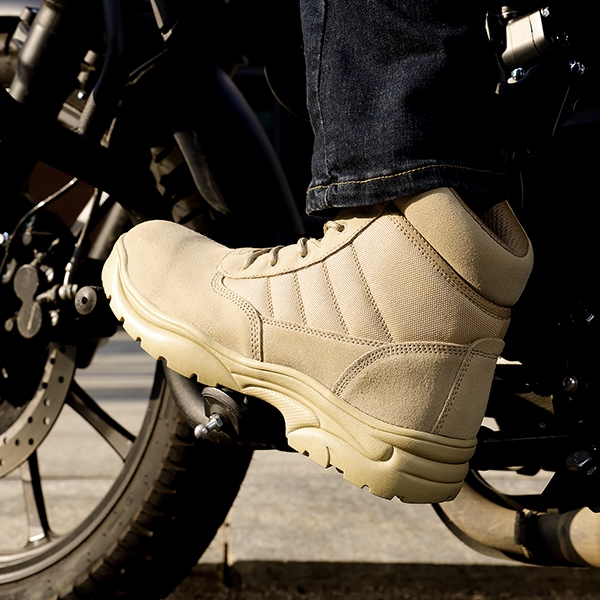 Men's Ankle-High Tactical Work Boots - SAND - 6