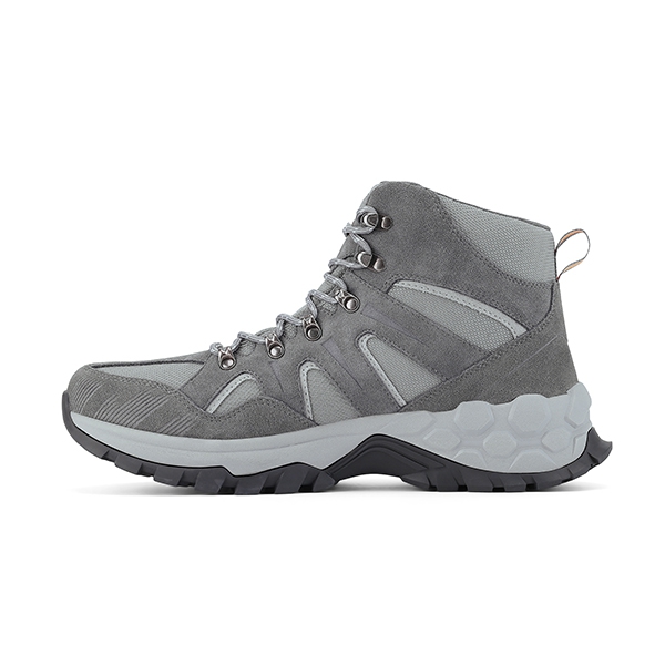 Men's Suede Water-Resistant Hiking Boots  - GREY - 5