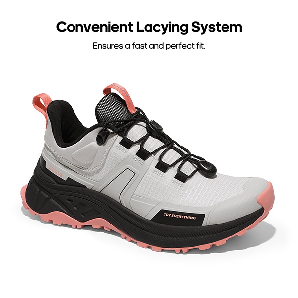 Women's Lightweight Hiking Shoes【Wide Fit】 - GREY PINK - 6