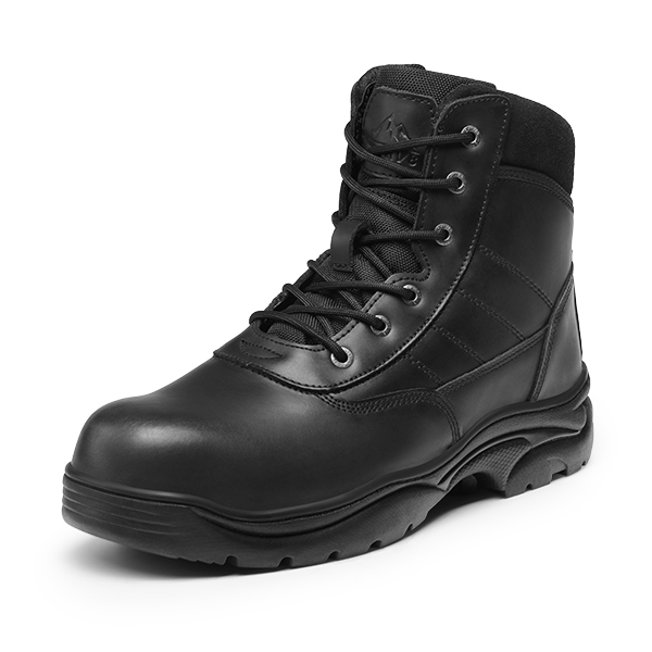 Men's Steel-Toe Industrial Work Boots - BLACK -  0