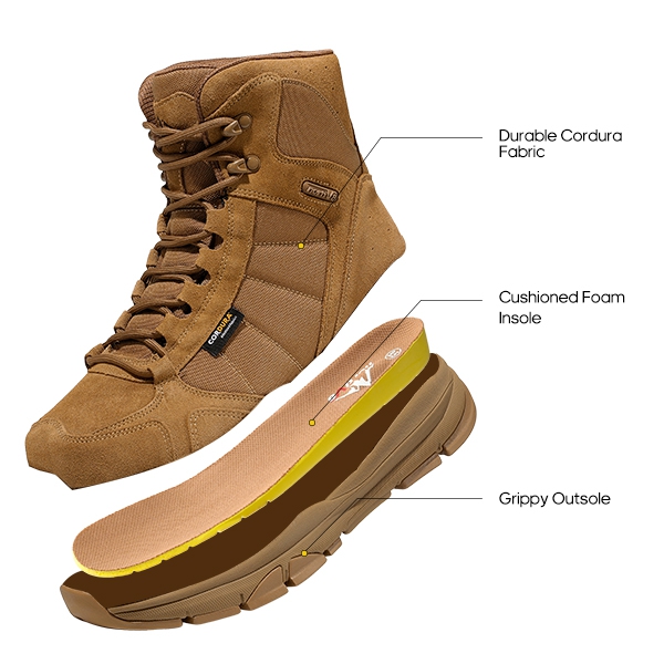 Men's Waterproof Lightweight Military Work Boots - BROWN - 3
