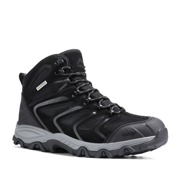 [Armadillo Series] Women's & Men's Wide Waterproof Hiking Boots【Wide Fit】 - ALL BLACK-SUEDE - 3