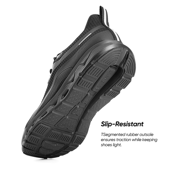 [MovePlush] Men's Cushioned Mesh Lifestyle Sneakers - ALL BLACK - 2