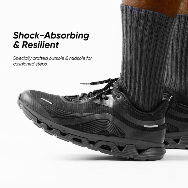 [MovePlush] Men's Cushioned Mesh Lifestyle Sneakers - ALL BLACK - 3