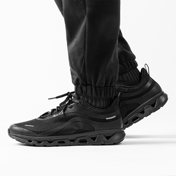[MovePlush] Men's Cushioned Mesh Lifestyle Sneakers - ALL BLACK - 4