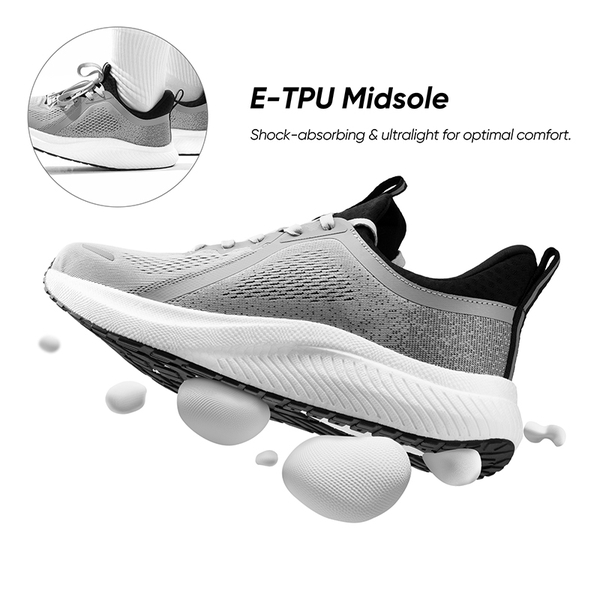  [DreamLife] Men's Lightweight Mesh Lifestyle Sneakers - GREY - 6