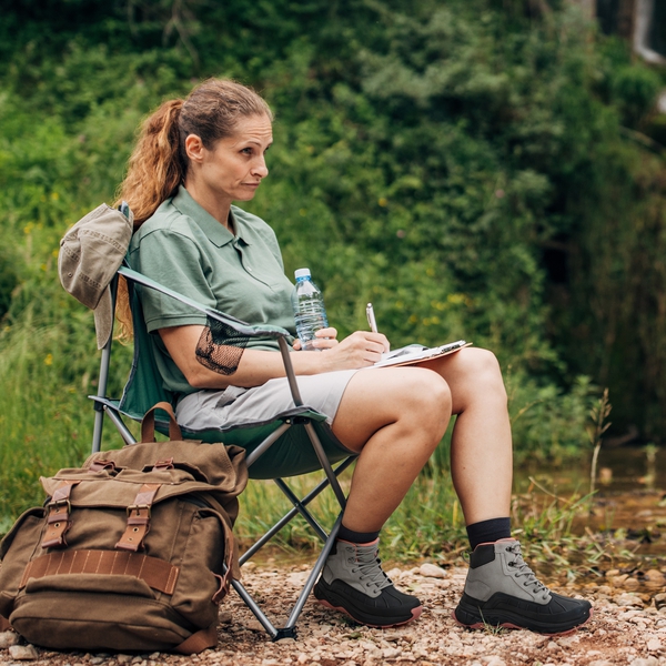 Women's Waterproof Hiking Boots 【Wide Fit】 - LIGHT GREY/PINK - 7