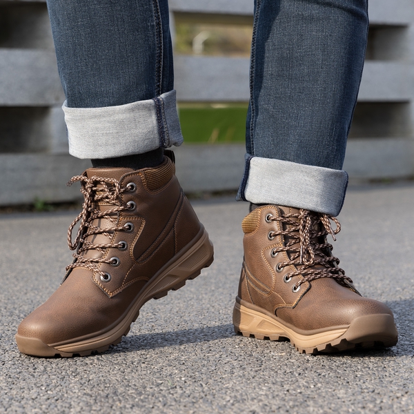 Men's Waterproof Lightweight Non-Slip Hiking Boots - DARK BROWN - 7