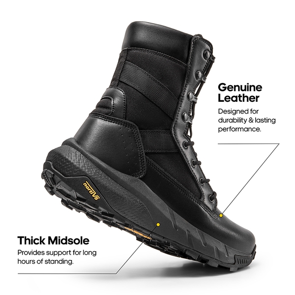 [Peakforce] Men's Breathable Tactical Military Work Boots - BLACK - 2