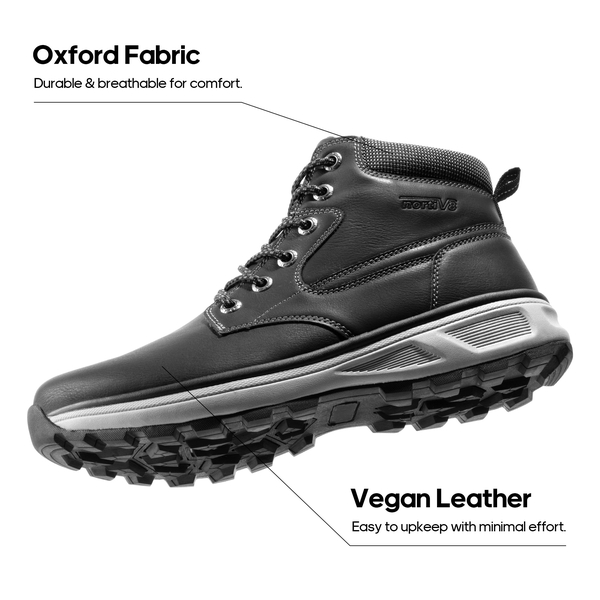 Men's Waterproof Lightweight Non-Slip Hiking Boots - BLACK - 4