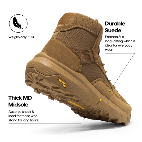 Men's Lightweight Tactical Work Boots - COYOTE - 1
