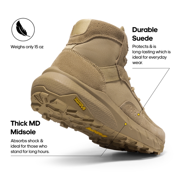 Men's Lightweight Tactical Work Boots - SAND - 1