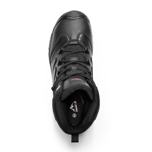 Men's Waterproof Steel Toe Cap Work Boots - BLACK - 5
