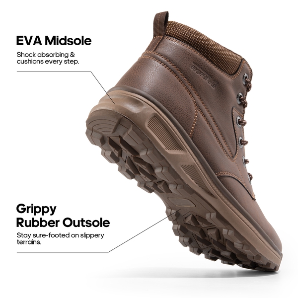 Men's Waterproof Lightweight Non-Slip Hiking Boots - DARK BROWN - 3