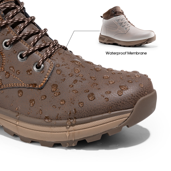 Men's Waterproof Lightweight Non-Slip Hiking Boots - DARK BROWN - 2
