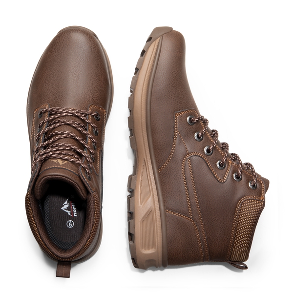 Men's Waterproof Lightweight Non-Slip Hiking Boots - DARK BROWN - 6