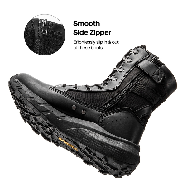 [Peakforce] Men's Breathable Tactical Military Work Boots - BLACK - 6