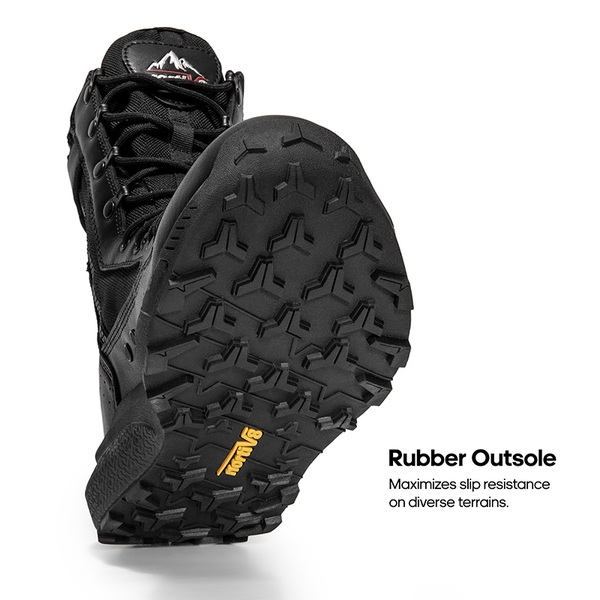 [Peakforce] Men's Breathable Tactical Military Work Boots - BLACK - 5