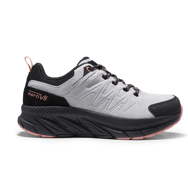 Women's Lightweight Suede Leather Hiking Shoes - GREY/PINK - 5