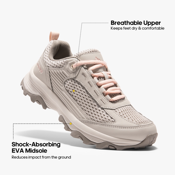Women's Lightweight Breathable Mesh Hiking Shoes - KHAKI - 5