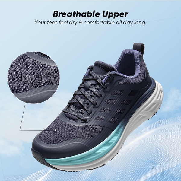 [ActiveFloat] Women's Breathable Lifestyle Walking Sneakers - BLUE - 4