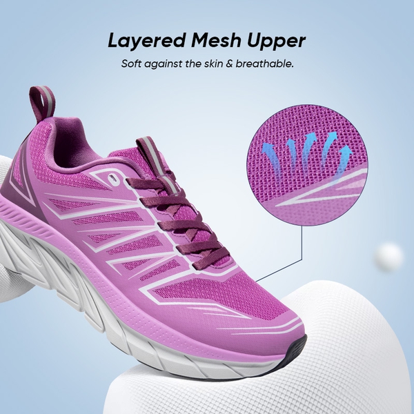 [ActiveSwift] Women's Comfortable Lifestyle Mesh Sneakers - PURPLE - 3