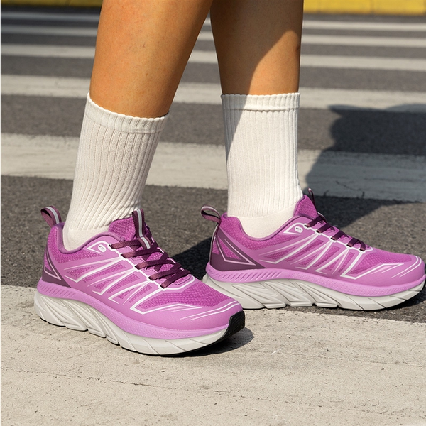 [ActiveSwift] Women's Comfortable Lifestyle Mesh Sneakers - PURPLE - 6