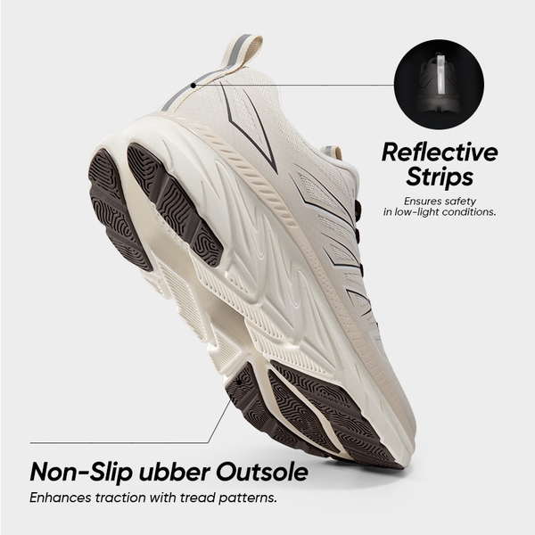 [ActiveSwift] Women's Comfortable Lifestyle Mesh Sneakers - IVORY - 5