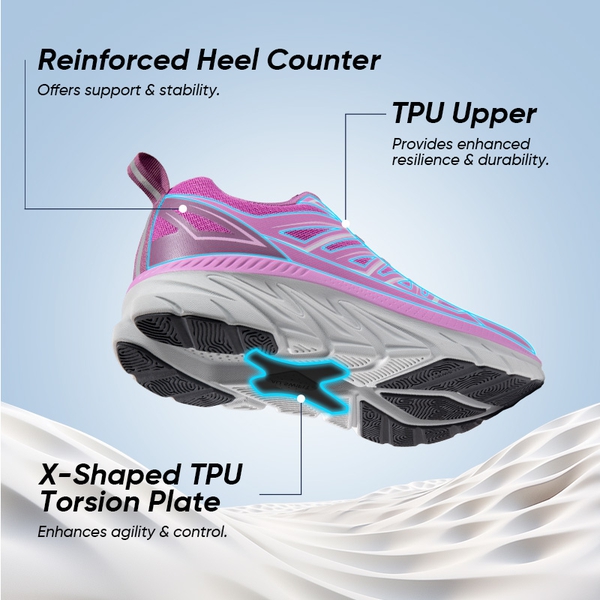 [ActiveSwift] Women's Comfortable Lifestyle Mesh Sneakers - PURPLE - 2