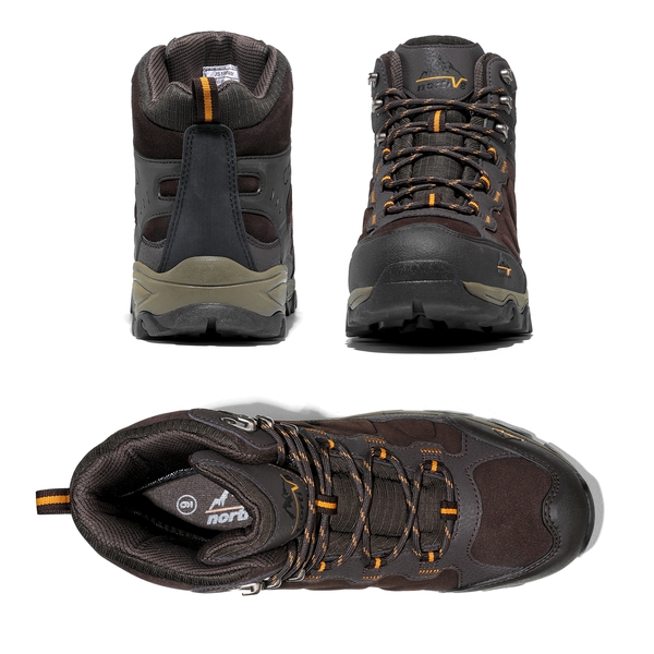 Men's Wide Suede Waterproof Hiking Boots【Wide Fit】 - BROWN - 3