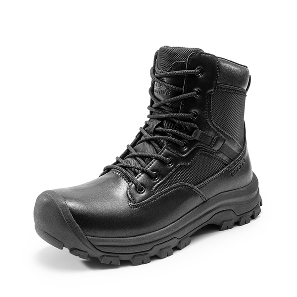 Men's Cap-Toe Waterproof Tactical Work Boots - BLACK -  0