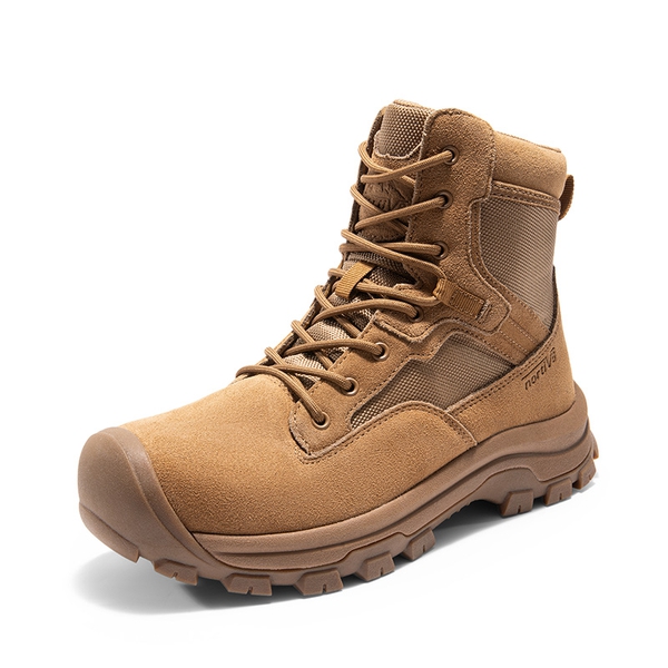 Men's Cap-Toe Waterproof Tactical Work Boots - COYOTE -  0
