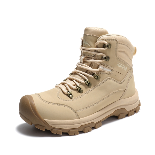 Women's Cap-Toe Leather Waterproof Hiking Boots - CAMEL -  0