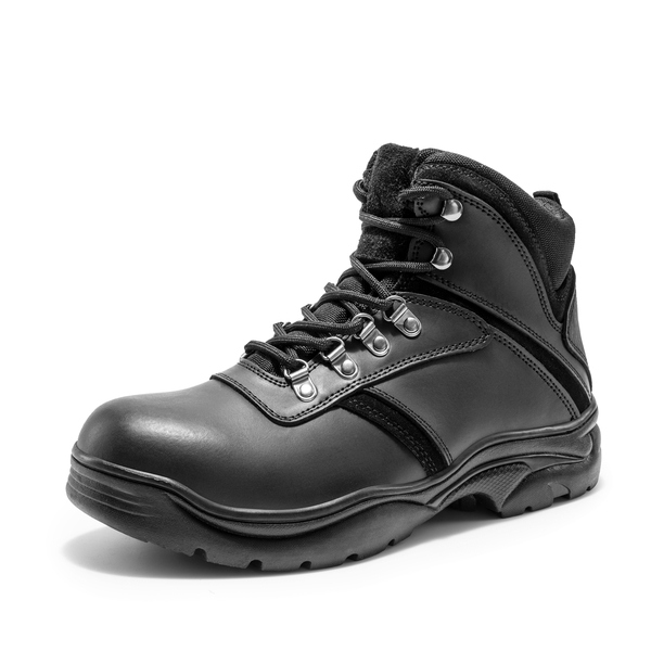 Men's Quality Leather Waterproof Hiking Boots - BLACK -  0