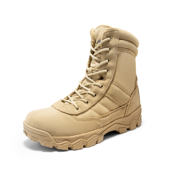 Men's Non-Slip Water-Resistant Military Work Boots - SAND -  0
