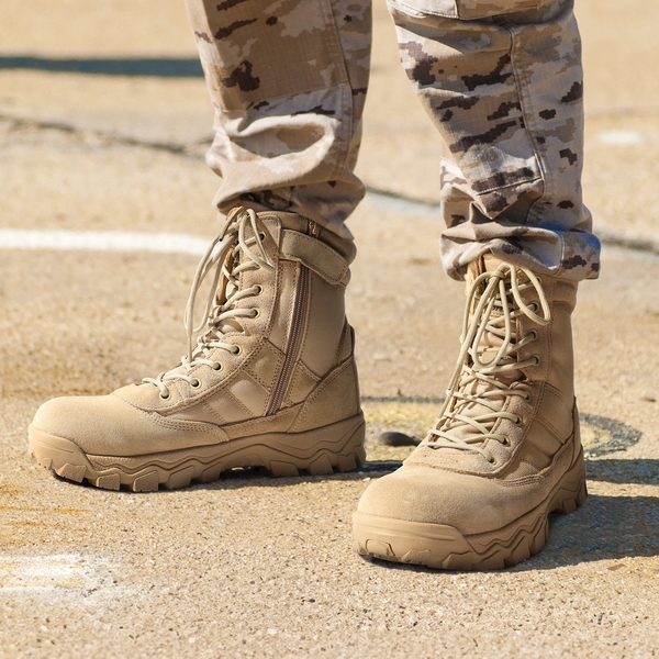 Men's Non-Slip Water-Resistant Military Work Boots - SAND - 5