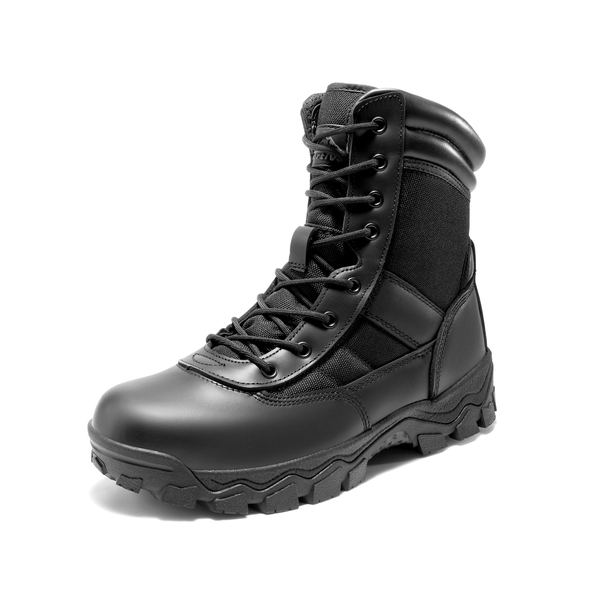 Men's Non-Slip Water-Resistant Military Work Boots - BLACK -  0
