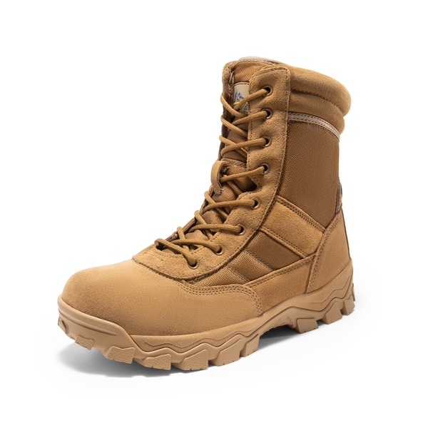 Men s Leather Suede Water Resistant Military Work Boots NORTIV 8