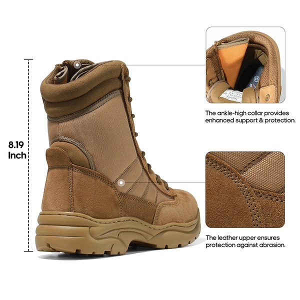 Men's Military Tactical Combat Boots - BROWN - 6