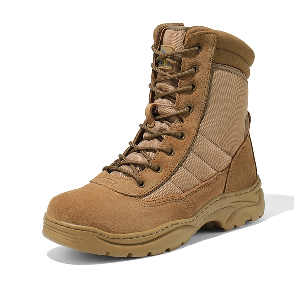 Men's Military Tactical Combat Boots - BROWN - 4