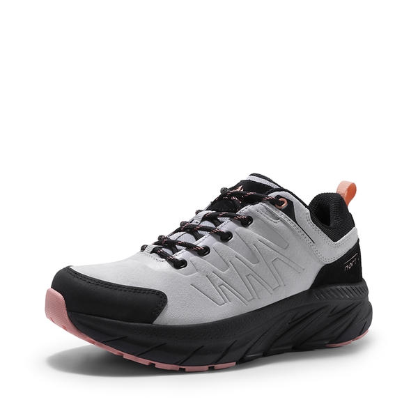 Women's Lightweight Suede Leather Hiking Shoes - GREY/PINK -  0
